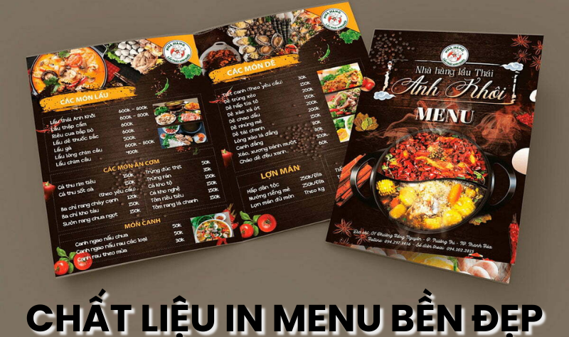 chất liệu in menu bền đẹp
